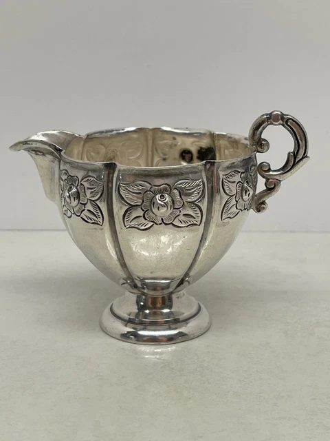 Sanborns Mexico Sterling Silver Aztec Rose Cream Pitcher -.925 - 123 Grams