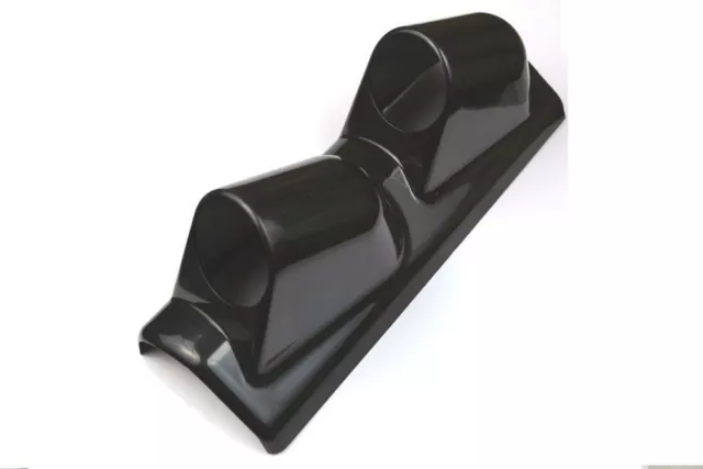 Double 60mm Gauge Universal Right Hand Drive Pillar Mount Pod Holder Gloss Black