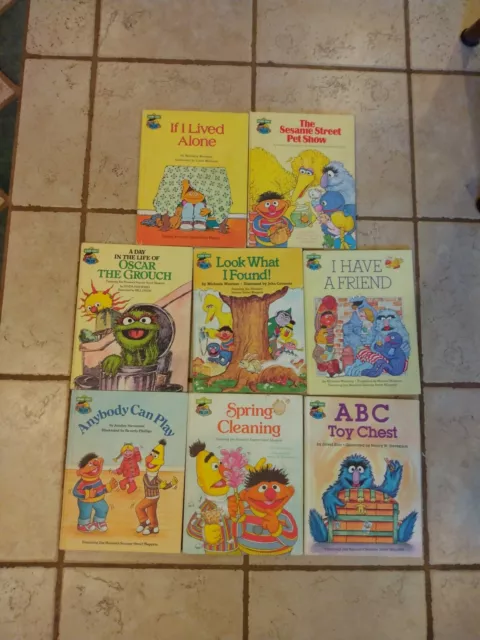 Sesame Street Book Club Lot of 8 Vintage Hardcover Kids' Books Big Bird,  Ernie