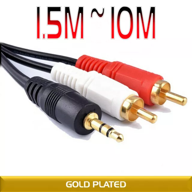Cmple - 6FT 3.5mm to RCA Audio Stereo Cable, 3.5mm to 2-Male RCA Adapter  Audio Cable, Y Splitter Design Stereo Audio RCA Male Cable, AUX Cord for