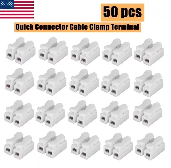 50PCS SPRING WIRE Connectors CH2 Electrical Cable Clamp Terminal Block