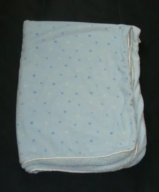 Carters Just One Year Baby Boy Blue White Stars Sherpa Blanket 28" x 38"