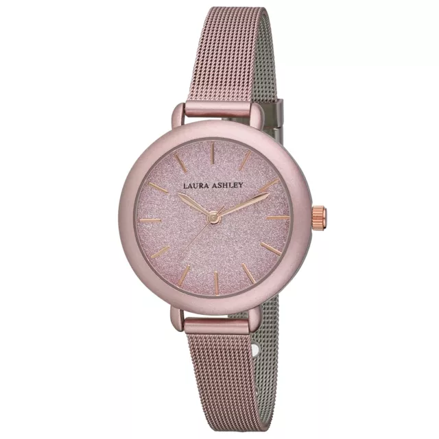 Laura Ashley Women's Glitz Sparkle Dial Spray Mesh Band Watch (LA31069)