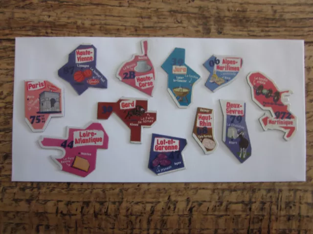 Lot 11 magnets Le Gaulois Départements France