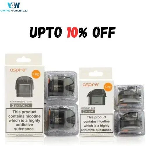 Aspire Minican Replacement Pods 0.8Ω 1.2Ω Pack Of 2 Pods -For Aspire Minican Kit