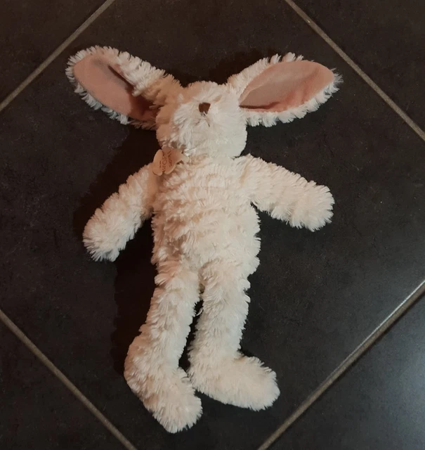 Doudou Lapin Histoire D'Ours Peluche Beige Marron  lapinou Pantin chaussettes