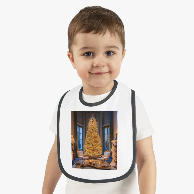 Pechera jersey de contraste para bebé - árbol de Navidad