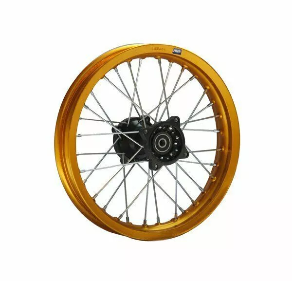 HMParts Pit Dirt Bike Cross Cerchio Alluminio Anodizzato 14 Pollici Dietro Oro