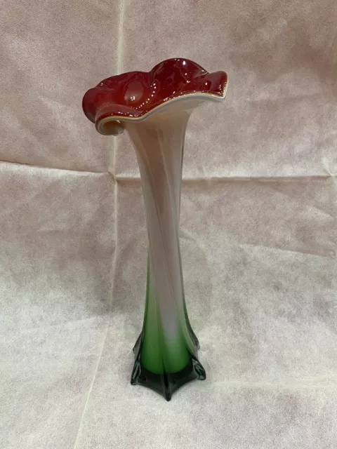 Eccezionale Vaso Vintage  Da Fiori In Vetro Di Murano Modello "Calla" Anni '70 3