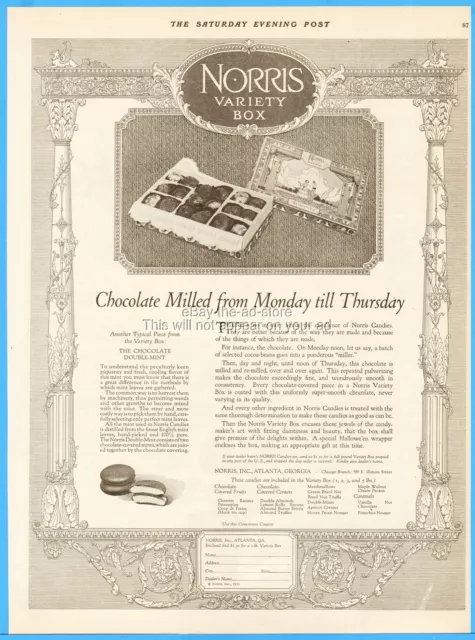 1923 Norris Chocolate Candies Atlanta Georgia Candy Variety Box Double Mint Ad