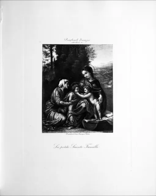 La PETITE SAINTE FAMILLE (Raffaello Sanzio) - Gravure 19e siècle (sous serpente) 2