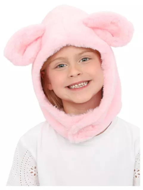 Niños Cerdo Rosa Sombrero Capucha Mascota Animales de Granja Accesorio Disfraz