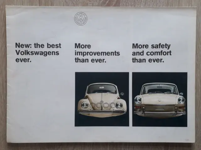 VW Volkswagen Range Brochure 1967 - Beetle 1600 TL Fastback