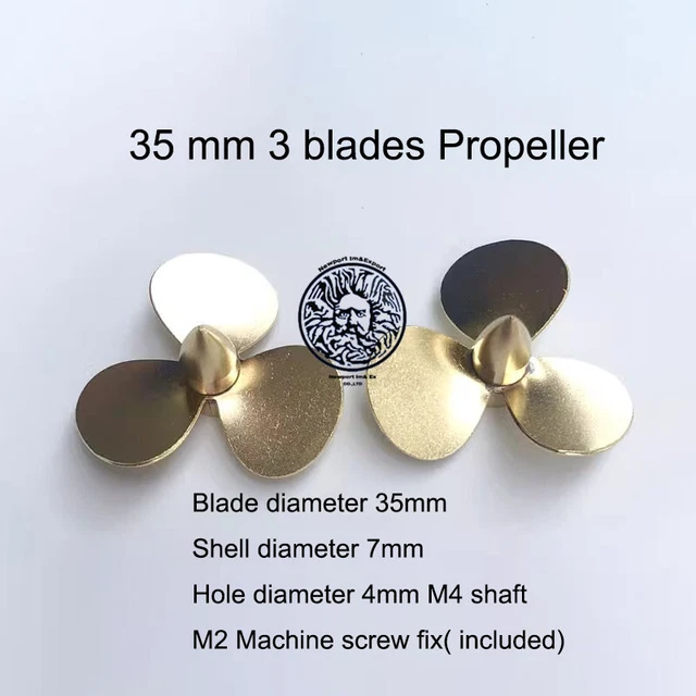 3 BLADES RC Boat Metal Propeller M4 D35/39/40/50mm 3 Brass Props 4mm