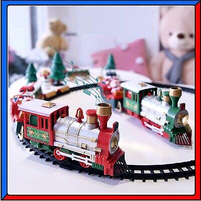 Locomotiva Trenino Natalizio di Natale Sotto Albero Natale con Slitta Babbo