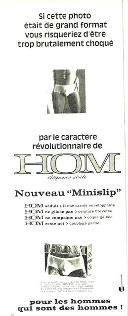 publicité Advertising 1023 1972 chemises HOM Homton hommes heureux