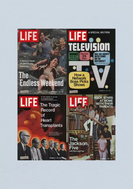 Life Magazine Lot of 4 Full Month September 1971 3, 10, 17, 24 Space Race Era