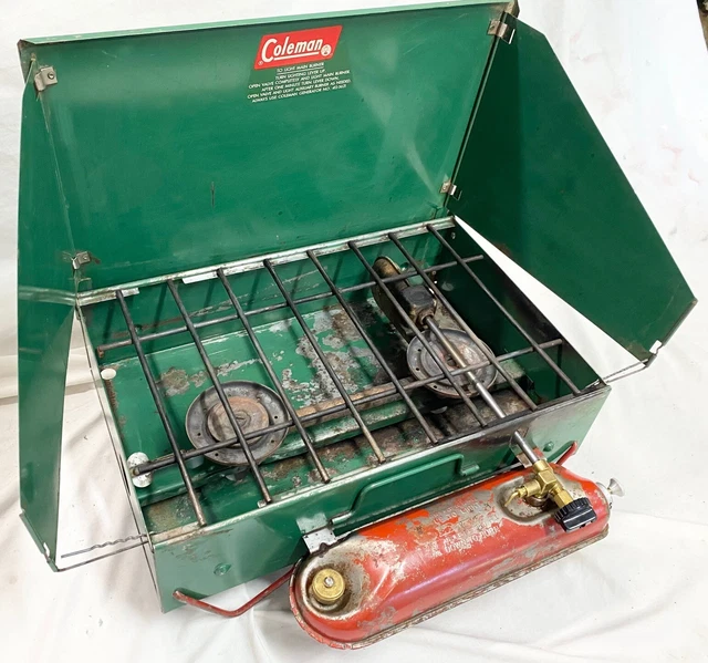 VINTAGE COLEMAN 425C compact 2burner stove,196164, new valve