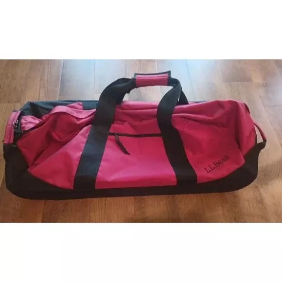 LL Bean Large Red Rolling Adventure Duffel Bag NO Shoulder Strap Water Resistant