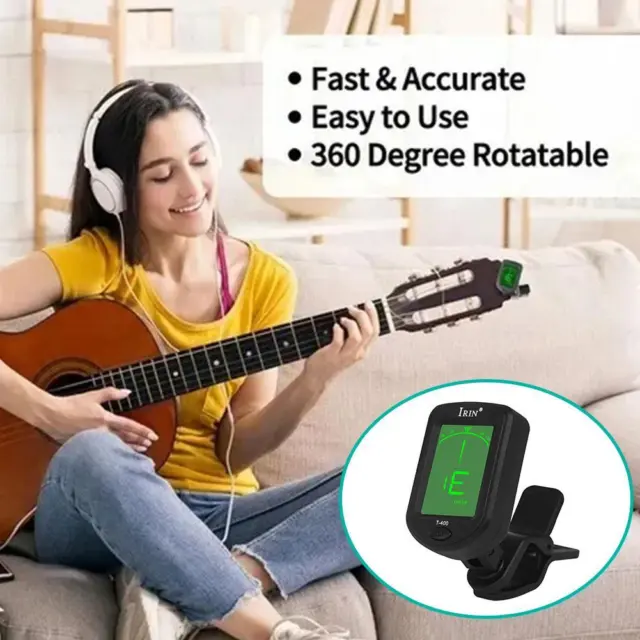 Electric Digital Chromatic LCD Clip-On Tuner For Guitar Ukulele Violin Acoustic