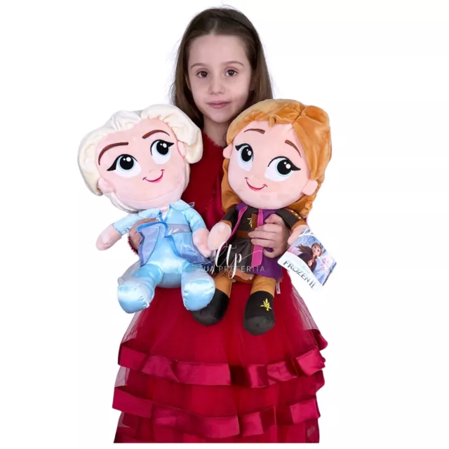 Frozen Anna et Elsa 46cm Doux Peluche Poupée Original Disney Mesure XL