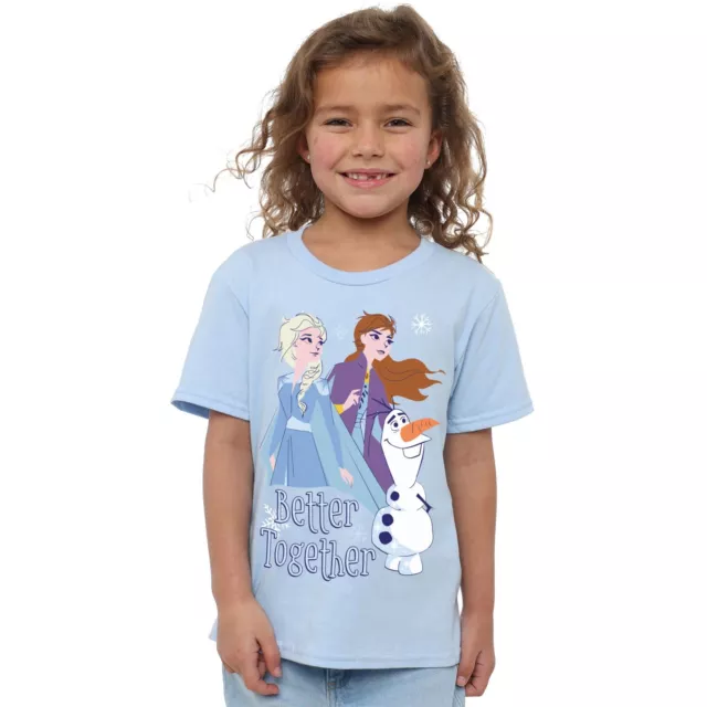 Disney Girls T-Shirt Frozen Better Together Top Tee 3-8 Years Official