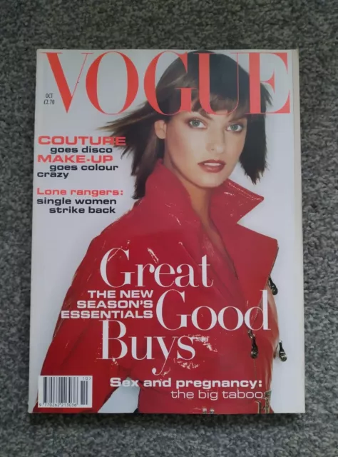 VOGUE MAGAZINE LINDA EVANGELISTA October 1994 Vintage British Fashion £ ...