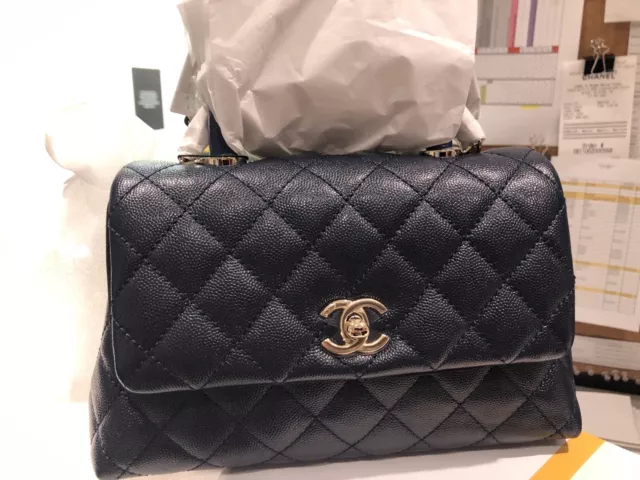 AUTHENTIC CHANEL 21P Small (old Mini) Coco Handle bag Embossed Lizard handle  $6,350.00 - PicClick