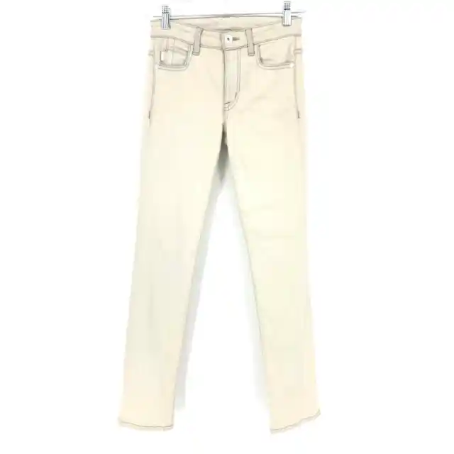 Helmut Lang Womens Size 24 Ankle Skinny Jeans Light Tan Gray Wash Denim Stretch