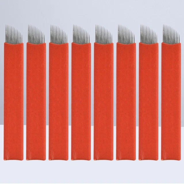50 Pcs Eyebrow Needle Disposable Microblading Bladee Manual