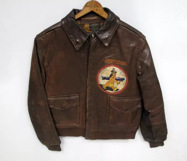 ORIGINAL WWII A2 leather bomber jacket, ID'd as to owner $2,000.00 ...