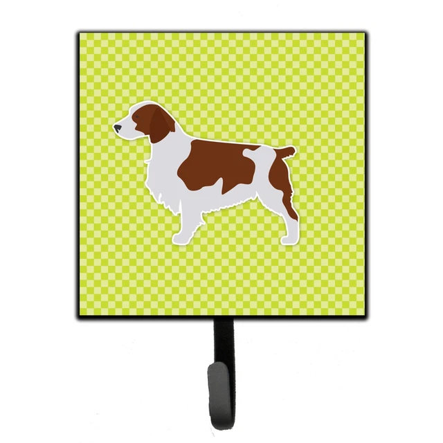 "Caroline's Treasures Welsh Springer Spaniel Checkerboard Green Leash or Key ...
