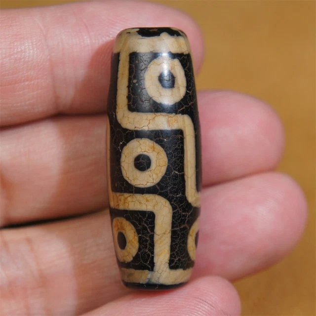 Himalayan Tibetan DZI Beads Old Agate Lucky 9 Eye Totem Amulet Pendant GZI