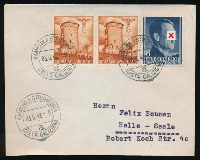 Generalgouvernement Nr. 41 (2), 73 MiF Brief KAMIONKA STRUMILOWA 1942 #129791