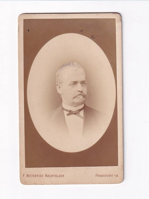F. Weisbrod Nachf. CDV Foto Herrenportrait - Frankfurt Main 1870er