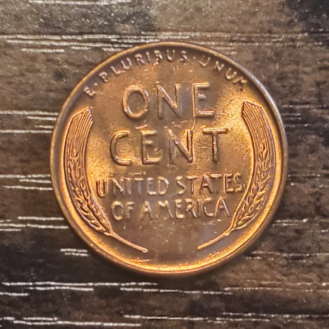 1954 D Lincoln Wheat Penny, Choice BU Mint Luster Red Unc from mint roll fresh 2