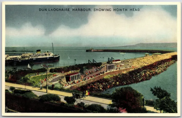 Dun Laoghaire Harbour Showing Howth Head Dublin Ireland Postcard