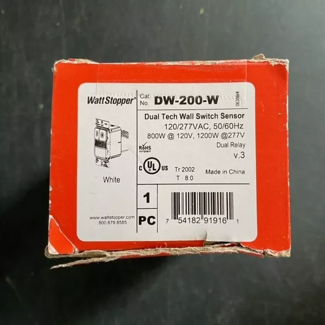 Legrand Wattstopper DW-200-W Dual Tech PIR Wall Switch Occupancy Sensor