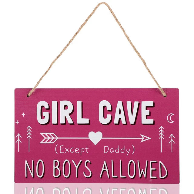 Panel de puerta colgante para decoración de bebé madera papá niña placa de cueva