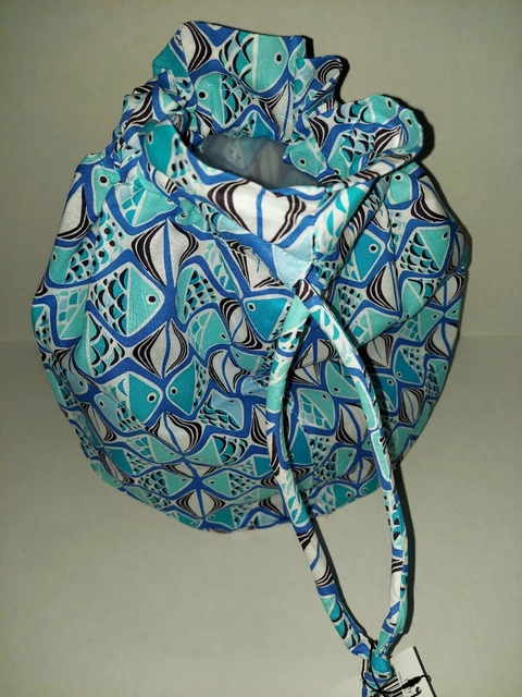 Vera Bradley Ditty Bag Go Fish Blue NWT Marine Beach Pool Lined