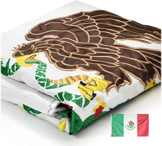 Anley Everstrong Mexico Flag 3x5 Ft - Embroidered Mexican MX National Flag Nylon