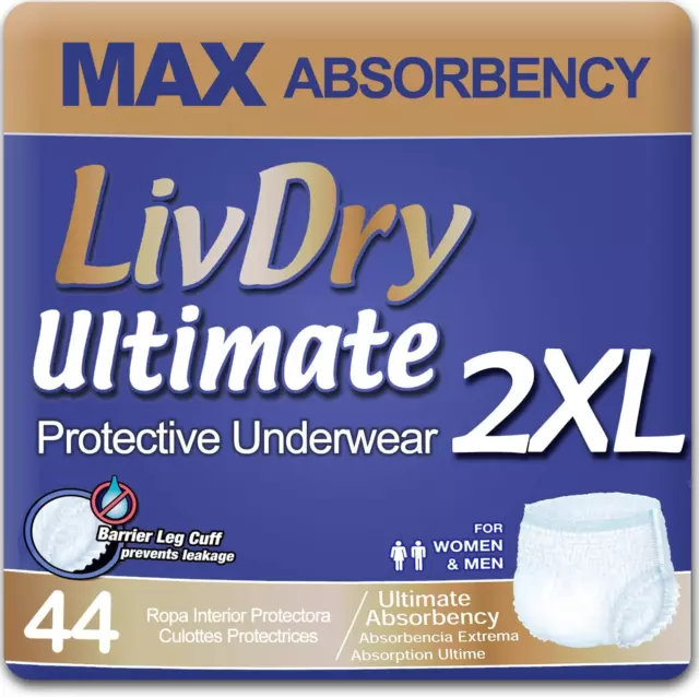 ULTIMATE XXL INCONTINENCE Underwear, High Absorbency, Leak Cuff ...