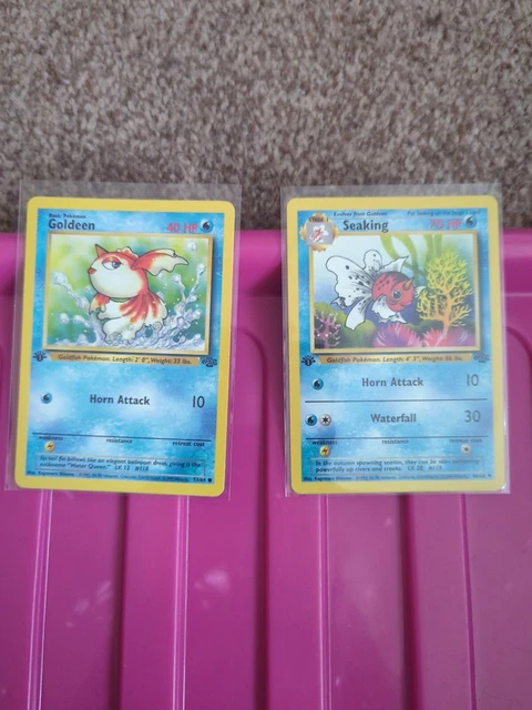 Pokémon card 1st edition bundle Goldeen & Seaking Jungle base WOTC 1999 N Mint