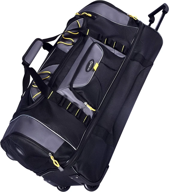 TPRC Sierra Madre II Upright Rolling Duffel Bag, Black/Gray, 30-Inch