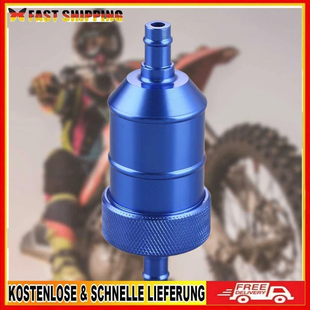 Filtro de combustible de gas 8 mm aleación de aluminio limpiador de gasolina para motocicletas (azul)