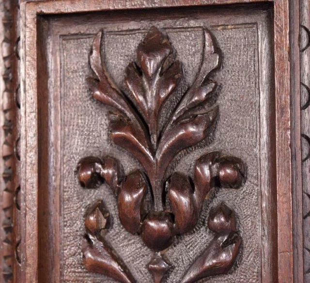 *French Antique Architectural Panel Door Solid Walnut Wood Highly Carved Salvage 7