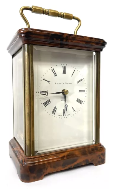 Large Vintage Matthew Norman London Carriage Clock Rare Painted