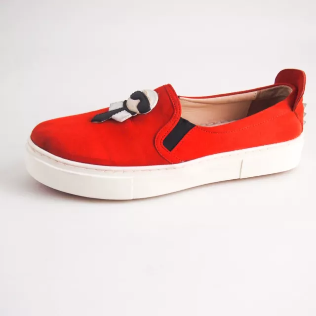 Fendi Slip On Sneakers Red Suede Womens Shoe Size US 6 EU 36 $680 2