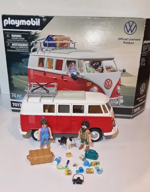 Playmobil Volkswagen 71409 pas cher, Volkswagen T1 Camping Bus - Bleu