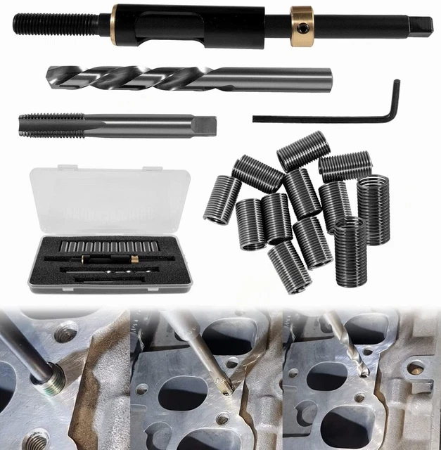 M11 x 1.5 Head Bolt Thread Repair Kit for Toyota Honda Ford GM